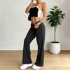 Damen Schlaghose Lässige Kordelzug Elastischer Bund Bequeme Schlaghose Yoga Lose Hose
