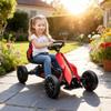 Kids Pedal Go Kart, with Adjustable Seat, EVA Wheels, Seat, Handbrake - Red