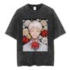 Vintage Washed Anime The Summer Hikaru Died Yoshiki Graphic T-shirt Men Women Printed Tee Summer Casual Fashion Clothing Tops Streetwear