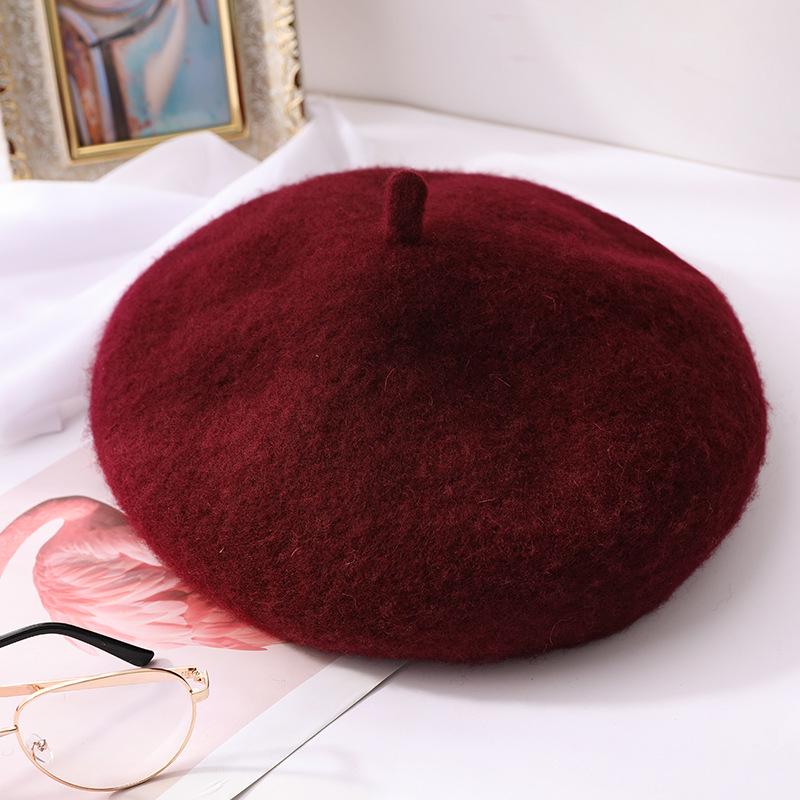 

Универсальный ретро шерстяной берет – Женская модная шляпа художника, корейский/японский стиль для осени и зимы One Size