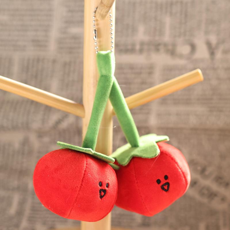 1Pcs Latest Olive Tomato Plush Pendant Cute And Charming Vegetable Adorable Triple Fruit Doll Toy Pouch Keychain Backpack Decoration