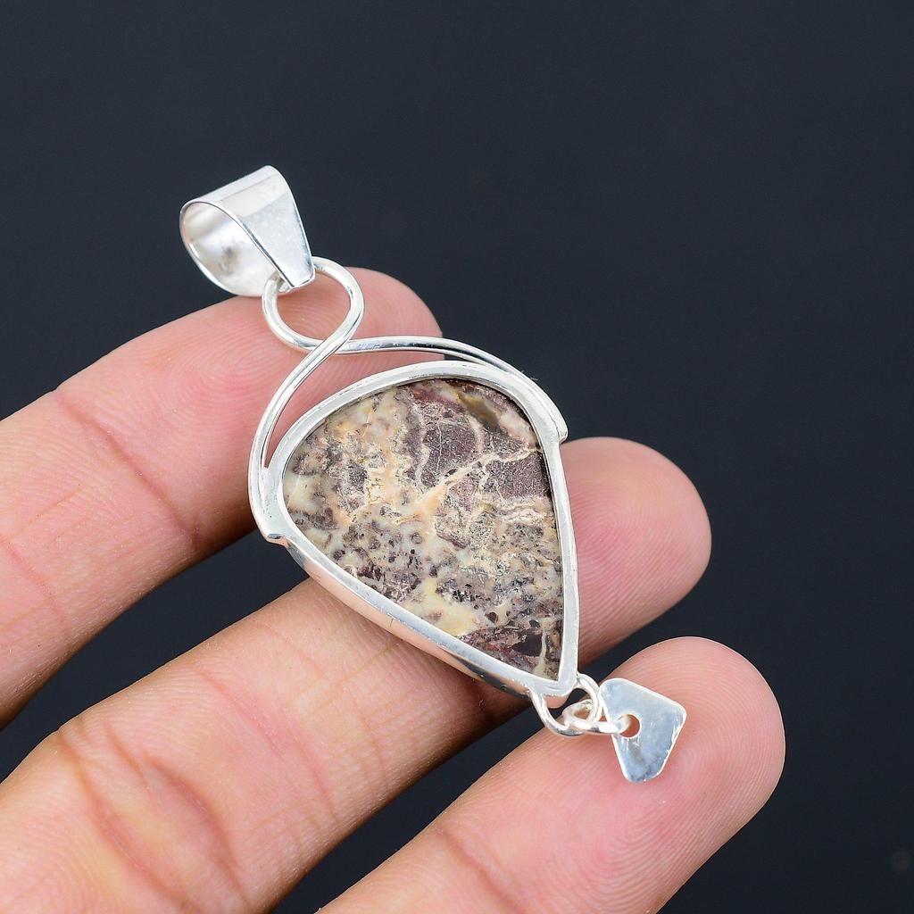 Sisters Day Deal Sterling Silver Natural Coconut Jasper Birthday Pendant Jewelry