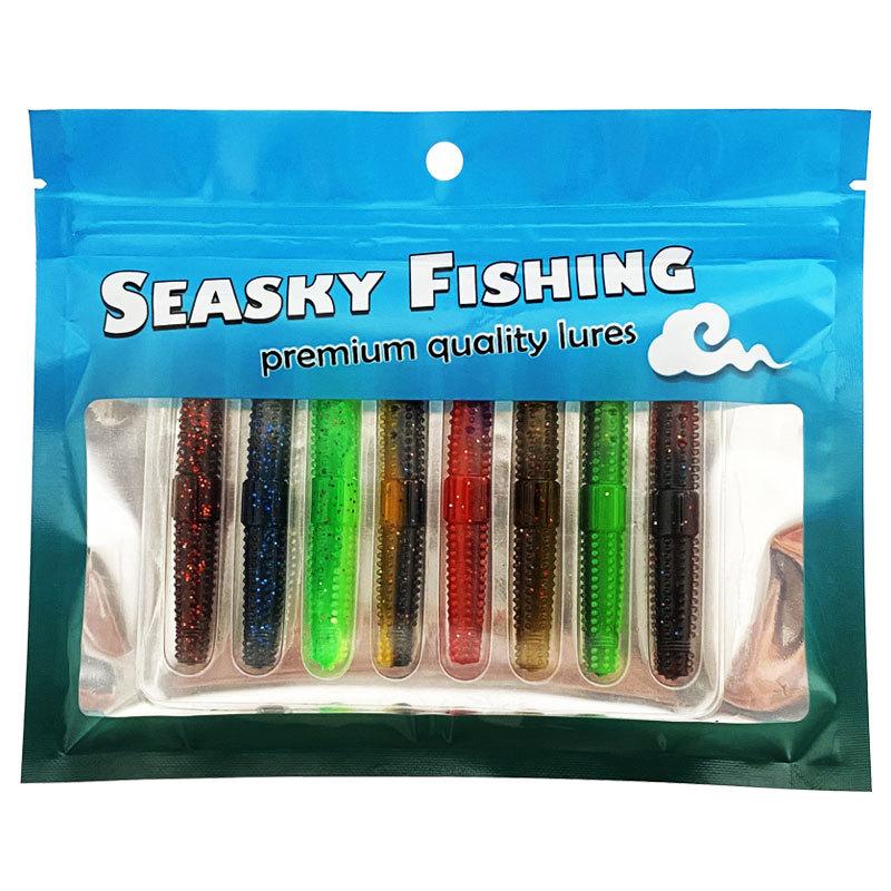 Floating TPR Stick Insect Sound Bead Fishing Soft Bait (8PCS)