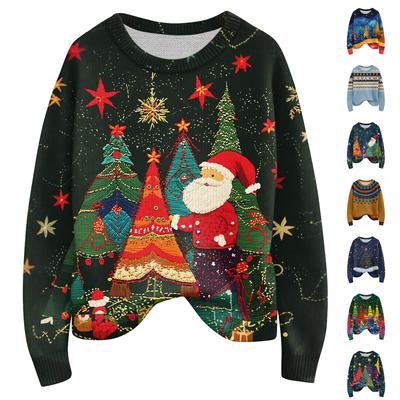 Women'S Christmas Sweater Cute Fun Christmas Sweater Fall And Winter Long Sleeve Knitted Sweater