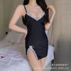 Large Size New Thin Temptation Boutique Suspender Pajamas Skirt Side Split Pure Desire Wind Lace Backless Sexy Wind Pajamas
