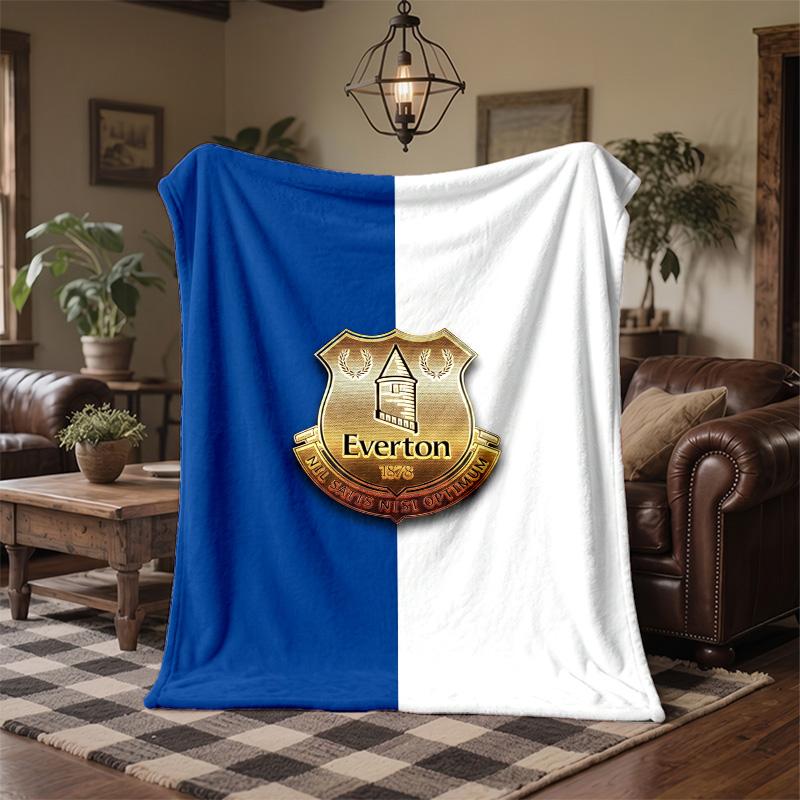 Everton Football Print Flannel Blanket Soft Warm Sofa Bed Throw Blanket For Home Office Bedroom