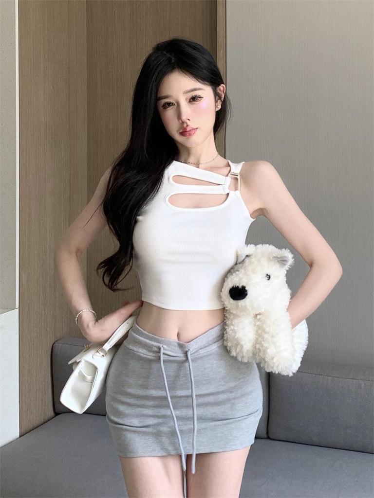 Γυναικείο Κομψό Κροσέ Crop Τοπ - Καλοκαιρινό Αμάνικο Σέξι Τοπ