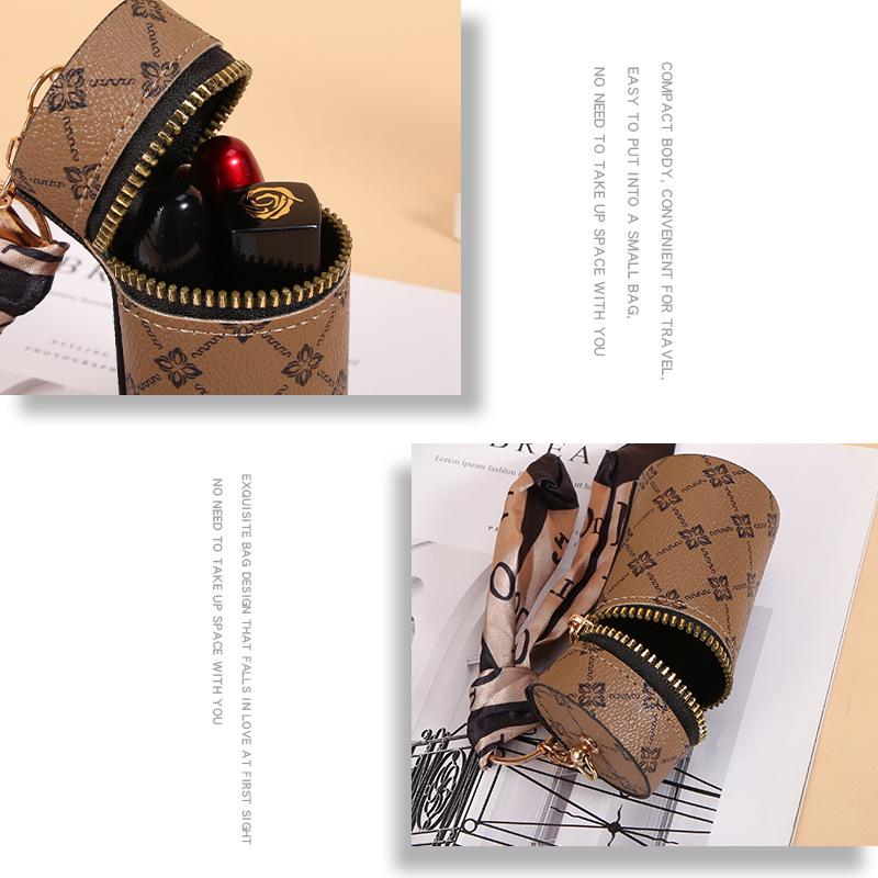 Grenzüberschreitender Mode-Schlüsselanhänger-Anhänger: Vielseitiges Altes Blumendesign mit Lippenstifttasche - Kreativ und Trendig