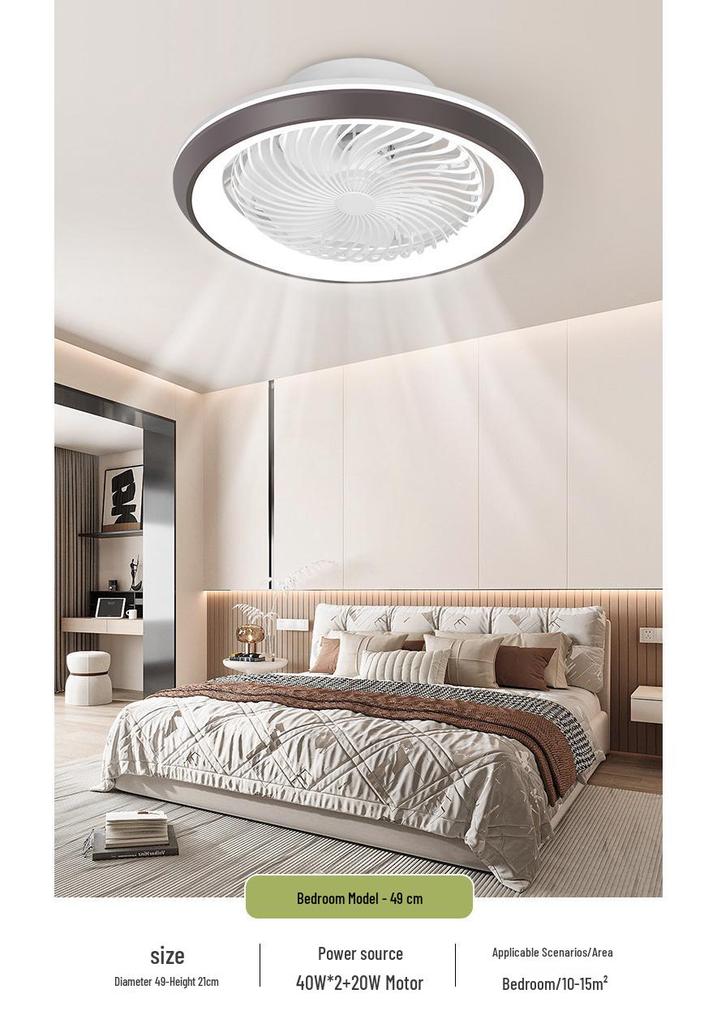 Smart Silent Ceiling Fan with 360° Rotating Light for Living Room or Bedroom