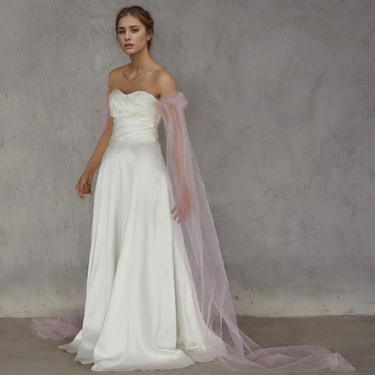 Flowy Tulle Bride Sleeve Covers Elasticated Wristband Seamless Integration For Evening Gowns And Photo Props
