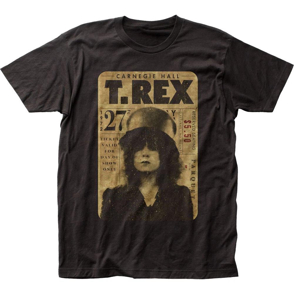T Rex Concert Ticket Mens T Shirt Rock And Roll Classic Band Tee New Black