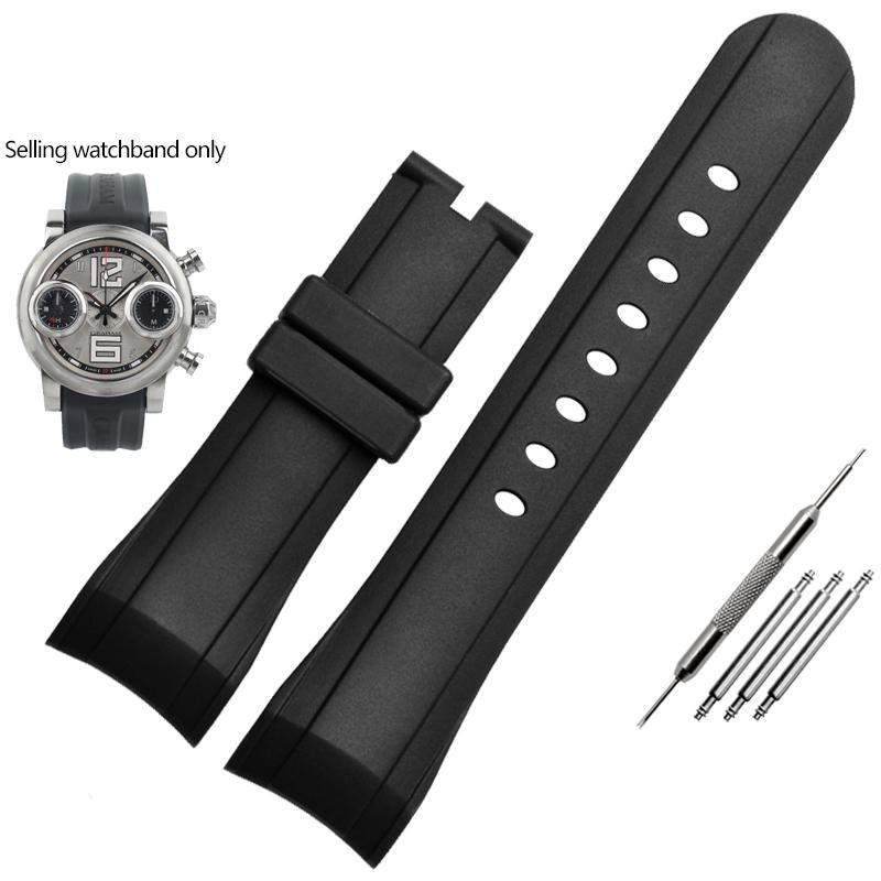 

24mm Resin Rubber Silicone Watchband for Grimham Graham Racing Timepiece Riftage/RT Strap Bracelet Blue Black Accessories 24mm