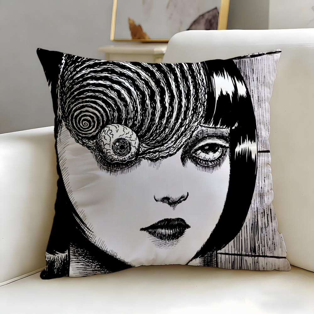 Classic Manga Artist Junji Ito Cushion Cover Soft & Easy-Wash Pillow Case – Versatile For Couch, Bed, Travel And Office