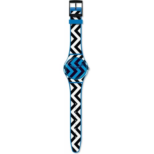 Swatch BLUZAG NEW GENT Watch SUOS111, Officially Imported, Blue