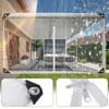 Clear Waterproof Tarp with Zipper Door, Heavy-Duty 18oz PVC Vinyl Tarpaulin with Reinforced Grommets for Gazebo, Porch, Patio, 6.6x6.6FT