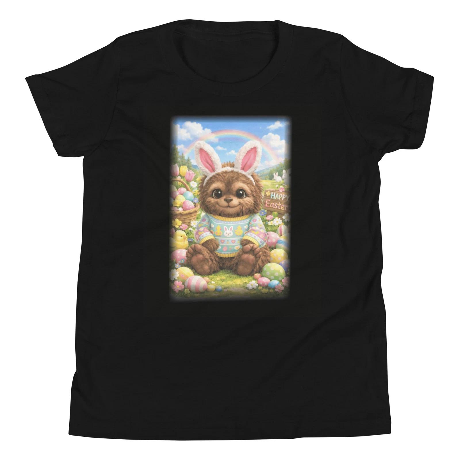Cute Baby Bigfoot Sasquatch with Easter Bunny Ears Kids Youth T-Shirt 130