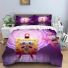 3D Printing Bedding Set S-SpongeBob 2/3pcs Duvet Cover Pillowcases Cartoon Anime Bedding for Teens Student Dormitory Bedroom Dec