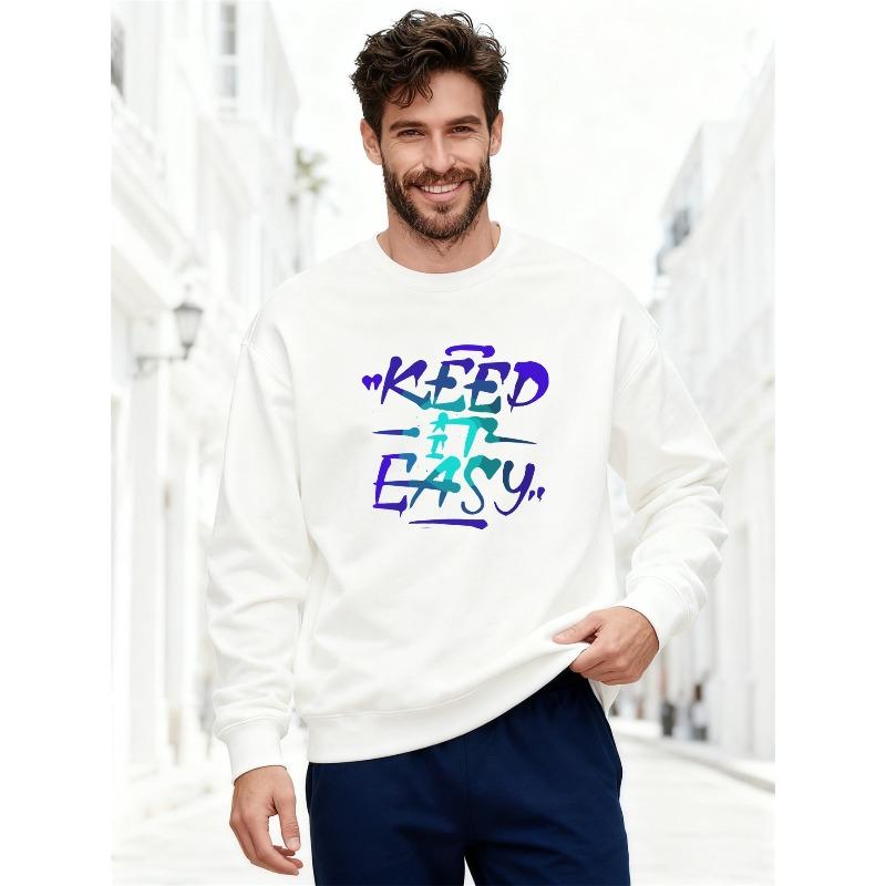 Men'S Casual Round-Neck Sweatshirt with KEEP IT EASY Design