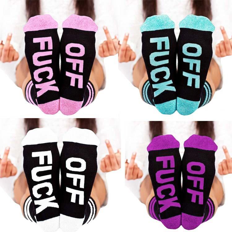 Unisex Letter Fuckoff Funny Casual Sports Skateboard Socks Stockings Color 5