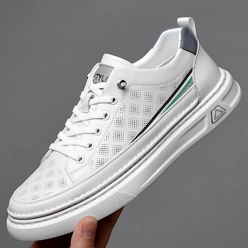 Little White Shoes Young Men's Shoes Breathable Casual Board Shoes Young Board Shoes One Pedal White Shoes Tide 2025