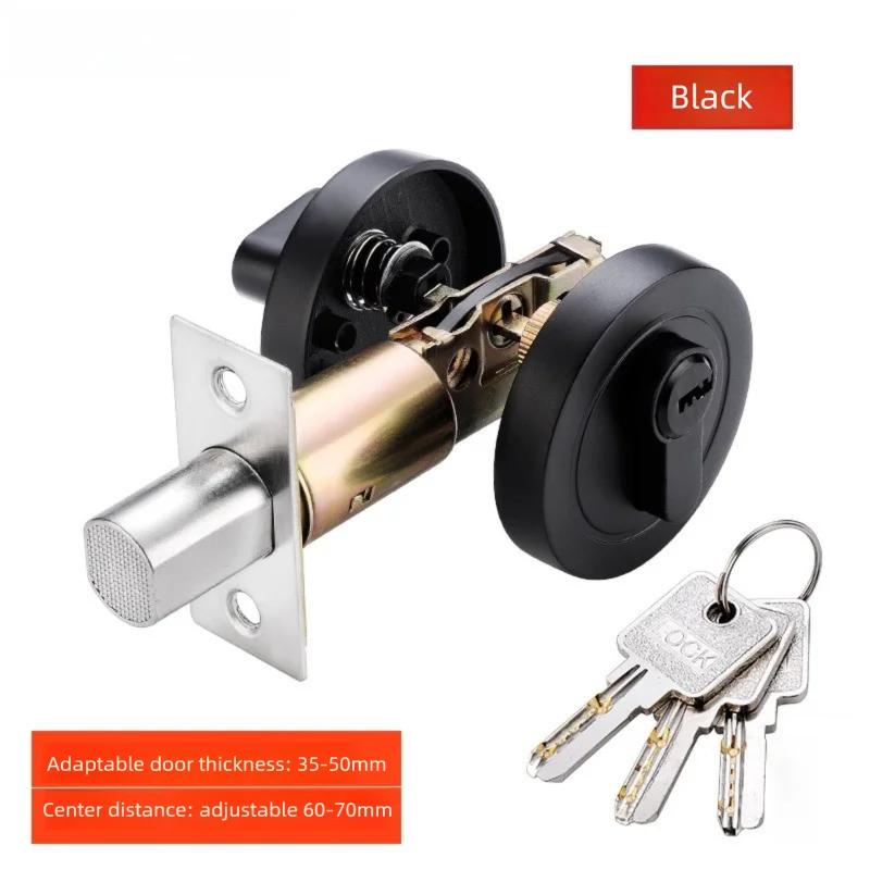 Multi-color household invisible lock indoor anti-theft lock single-sided hidden lock bedroom storage basement door lock чёрный