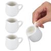NIYANGLE Mini Milk Pitcher, 50ml, CoffeeMilk Jug, Ceramic White Milk Pot, Pack of 4