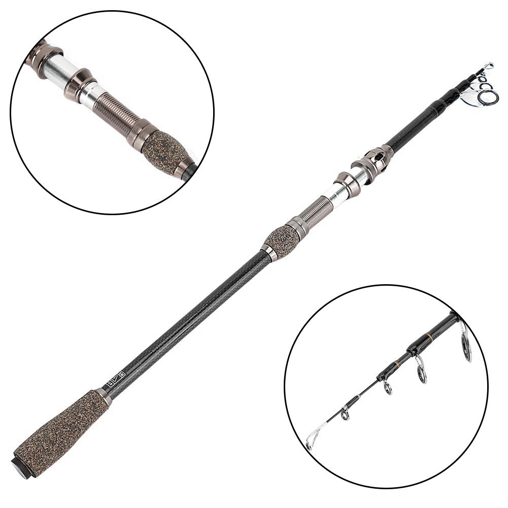 Sea Fishing Rod Short Section Carbon Fiber Stretchable Fishing Pole Lure Accessories 1.8m