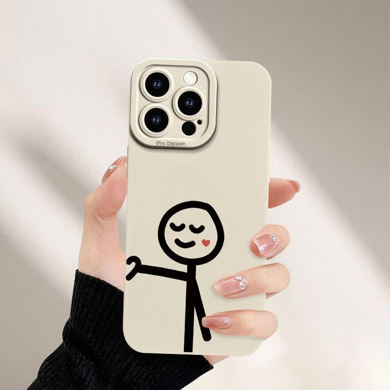 Couple Style Minimalist Pattern Phone Case Suitable for iPhone 17 16 15 14 13 12 11 Pro/Max/Plus Anti Drop and Shockproof