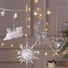 2PCS Acrylic Christmas Crystal Pendants DIY Snowflake Christmas Tree Ornaments Wall Pendant Indoor Outdoor Crystal Hanging