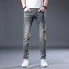 New Summer Jeans Slim Retro Small Feet Stretch Casual Long Pants for Men