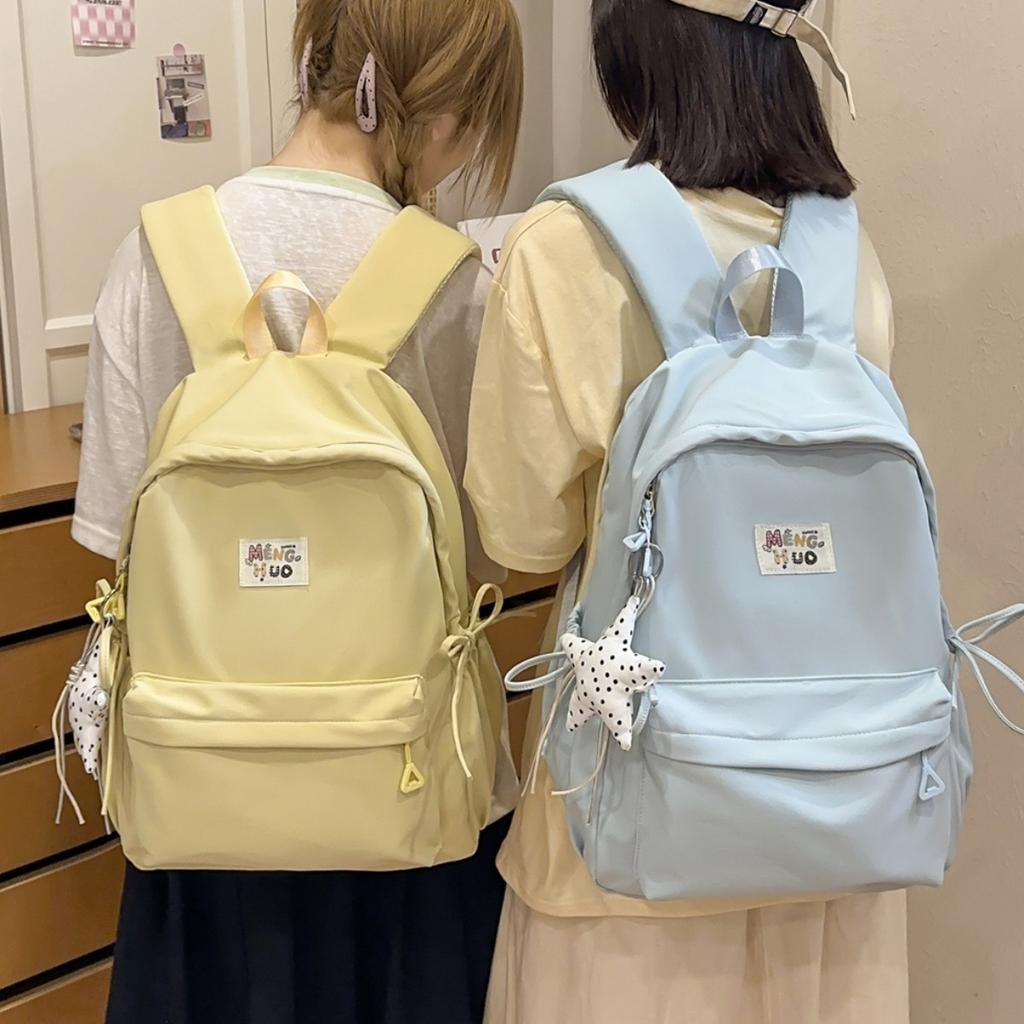Schoolbag soft solid color soft waxy student small schoolbag girl daily class weekend girlfriend travel backpack