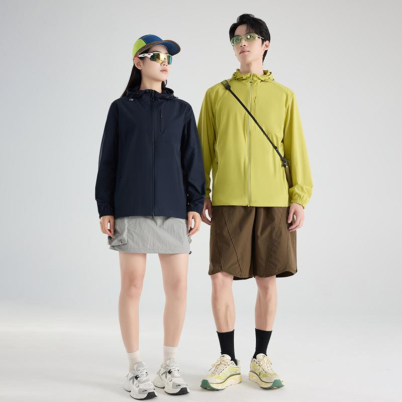 Couple Sunscreen Clothing Outdoor Sports Sunscreen Clothing Women's Summer Thin Hooded Zipper Jacket Fashion Versatile Top