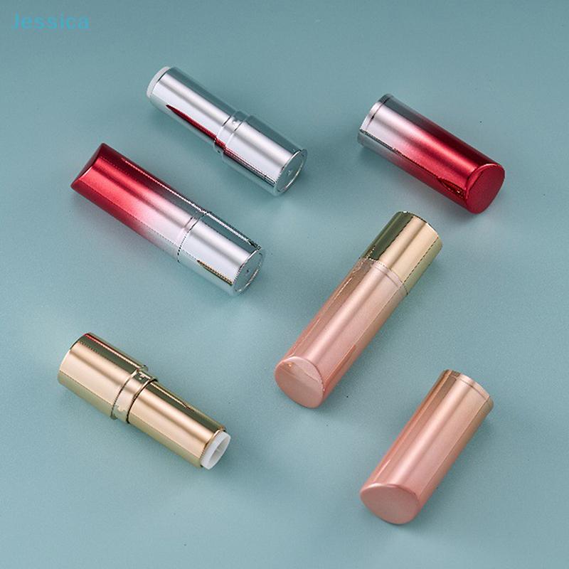 Glänzende metallische Lippenbalsam-Behälter – Leere Lippenstift-Tuben mit Gradient-Roségold-Silber-Finish, nachfüllbare Kosmetikverpackung