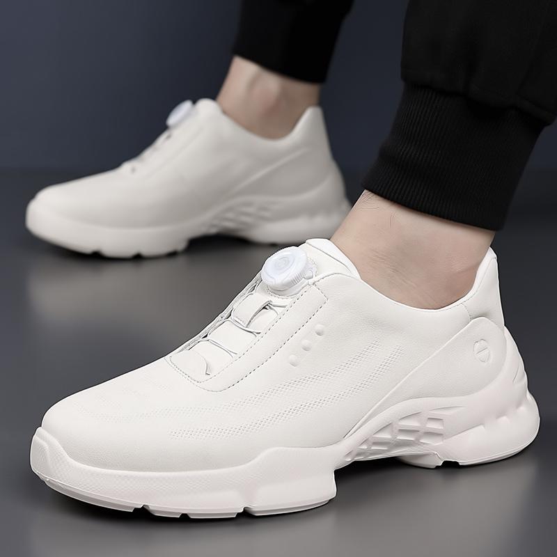 Fashion 2025 Spring Thick Soled Rotating Button Sports Sneakers Men's Mountaineering Shoes Outdoor Soft Soled Sports Shoes Black