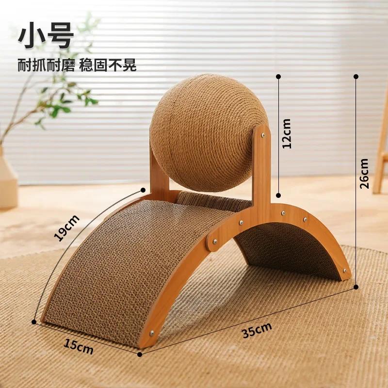 

Когтеточка для кошек, игрушка для кошек, деревянный мяч для захвата кошек, шлифовальный коготь, обмотанный вручную меч, пеньковая веревка, скалодром для кошек, товары для животных