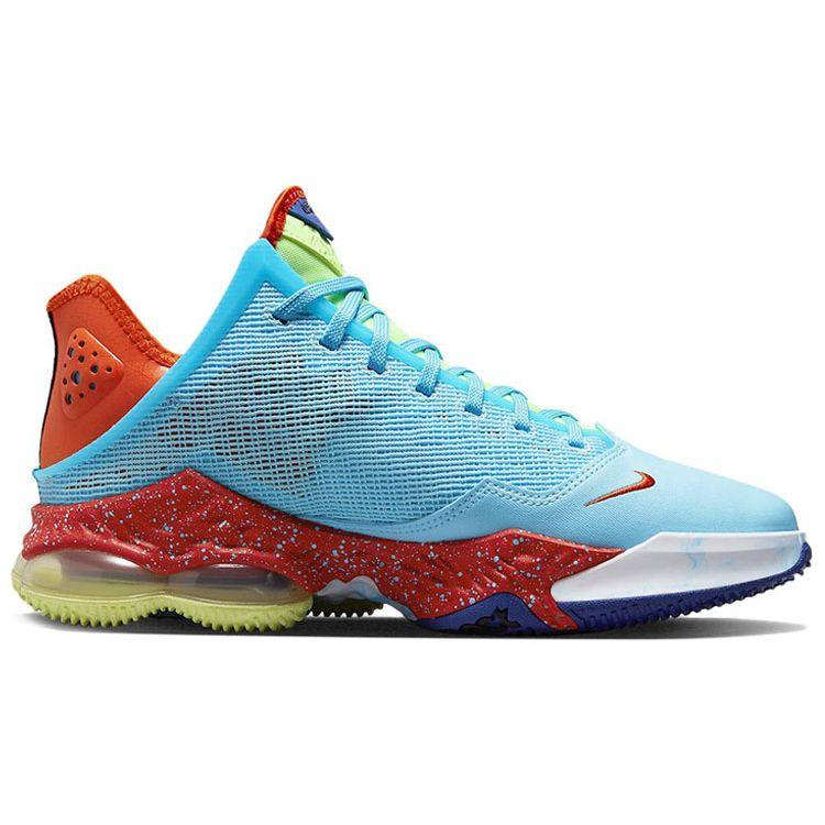 Nike LeBron 19 Low Blue Chill Men Sneakers Black Light-Crimson DO9829-400