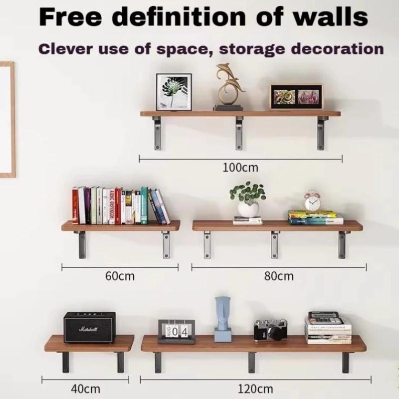 Wall Shelves Floating Wood Water Resistant-Space Saving Storage Display Rack Kitchen Bathroom