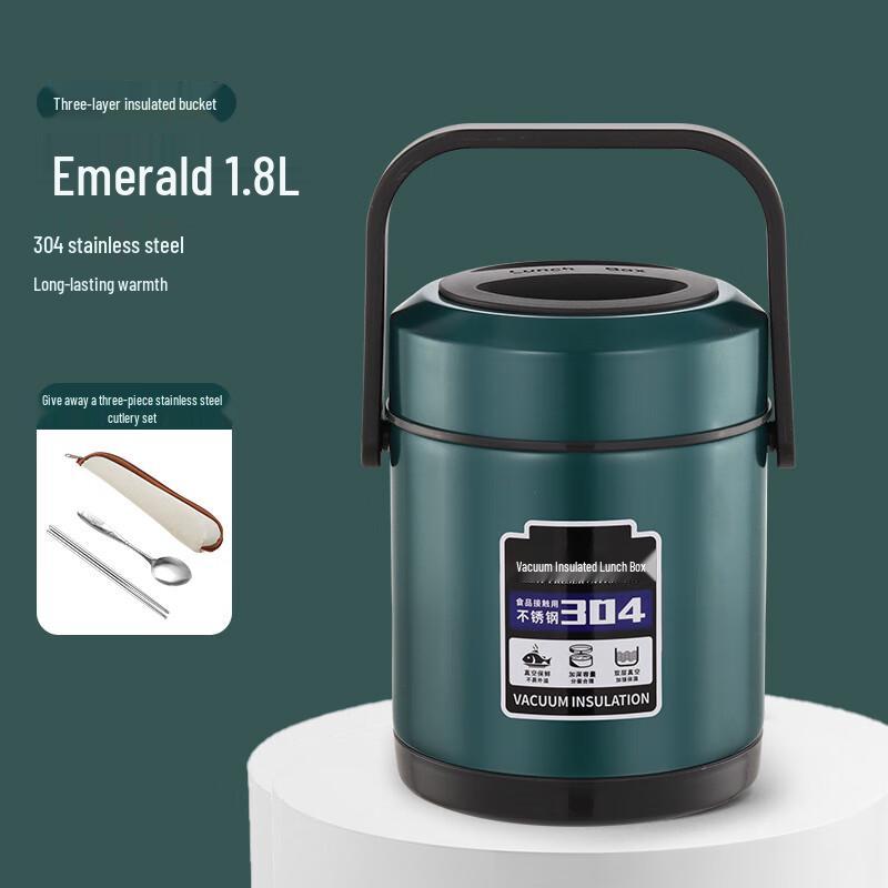 Zhi Shi Ensemble de Boîtes à Lunch Isothermes en Acier Inoxydable 3 Couches 2,6 L