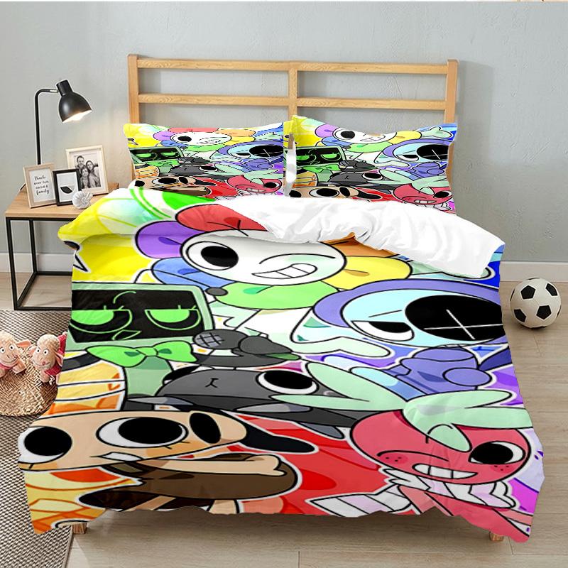 Colorful Cartoon Dandy 3PCS Bedding set,Ideal for 1pc Duvet Cover And 2pcs Pillowcases Perfect for Fan gift,Ideal for Bedroom, Dormitory
