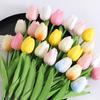 5 Pieces  Artificial Tulip Plants with Soft Pole for Room Dining Table Wedding Party Garden DIY Christmas Anniversary Decor