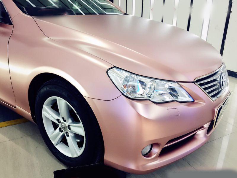 17x1.52M Matte Rose Gold Vinyl Car Wrap Roll Body Sticker Decals Matt Car Styling Film PVC Wrapping Car Paint Air Release Film