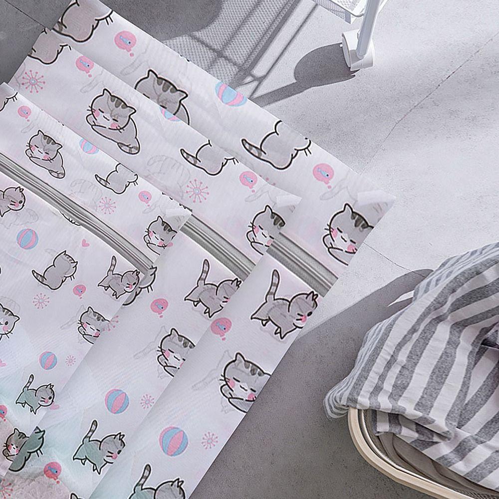Cat Print Washing Bag Large Capacity Storage Bags Convenient Laundry Basket  Household