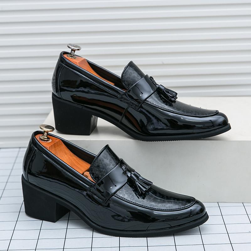 

Men Tassels Loafers Fashion Bling Bling Casual Dress Shoes Classic Dress Slip-On Black Causal Footwear Big Size 38-46 Flats 38
