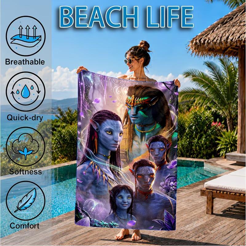 Ava-tar Adventure Beach Towel, Super Soft Microfiber, Perfect Gift for Her/Him, Birthday, for Pool, Beach, Travel, Decor Beach Party