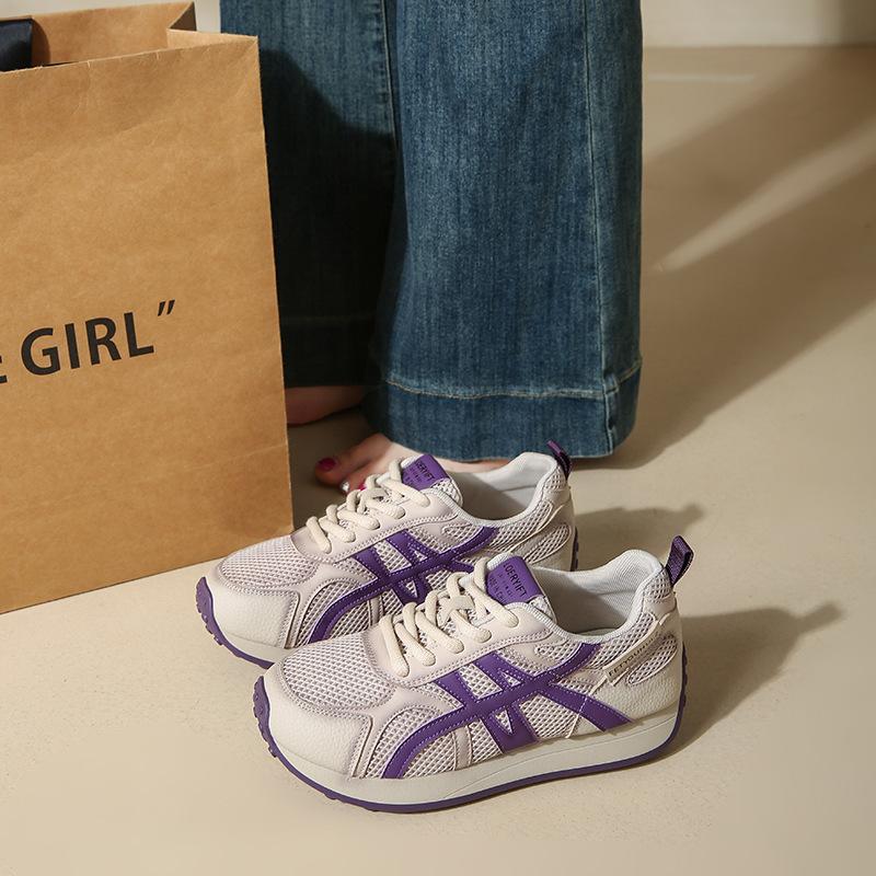 

Popular increase in breathable mesh 2025 new little white shoes women s platform leisure sports Forrest Gump shoes board shoes women s shoes 40 фиолетовый