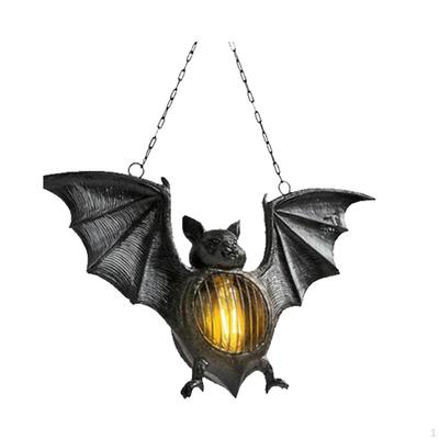 Halloween Lanterns LED Lights, Hanging Bat Ornament Figurine Statues Garden and Home Party Porch