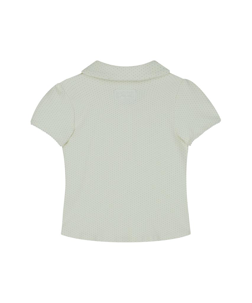 ILLIGO Dot Pintuck Collared Tee Ivory