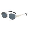 Elliptical Metal Sunglasses For Women With Uv400 Protection And Polarized Lenses For Outdoor Fashion And Cycling