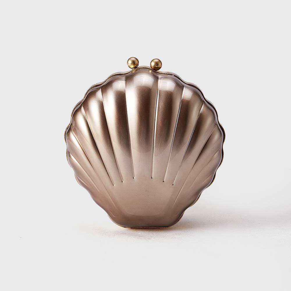

Women S Fashion Shell Pearlescent Acrylic Bag Shoulder Oblique Cross Banquet Clutch Bag темно-коричневого кольору