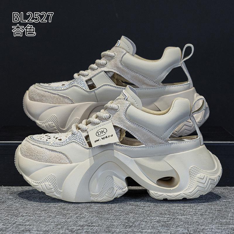Mesh Hollow Dad Shoes New Thick-soled Heightening and Breathable Sports and Leisure Shoes In Summer